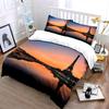 Eiffel Tower Sunset Decoration Three-Piece Multiple Sizes Kid'S And Adults' Bedroom Exquisite 3Pc Bedding Set, Gift