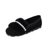 Winter New Flat Beaded Plush Cotton Shoes Women Casual Soft Sole Warm Snow Boots Retro Mary Jane Shoes Non-slip Loafers Sneakers