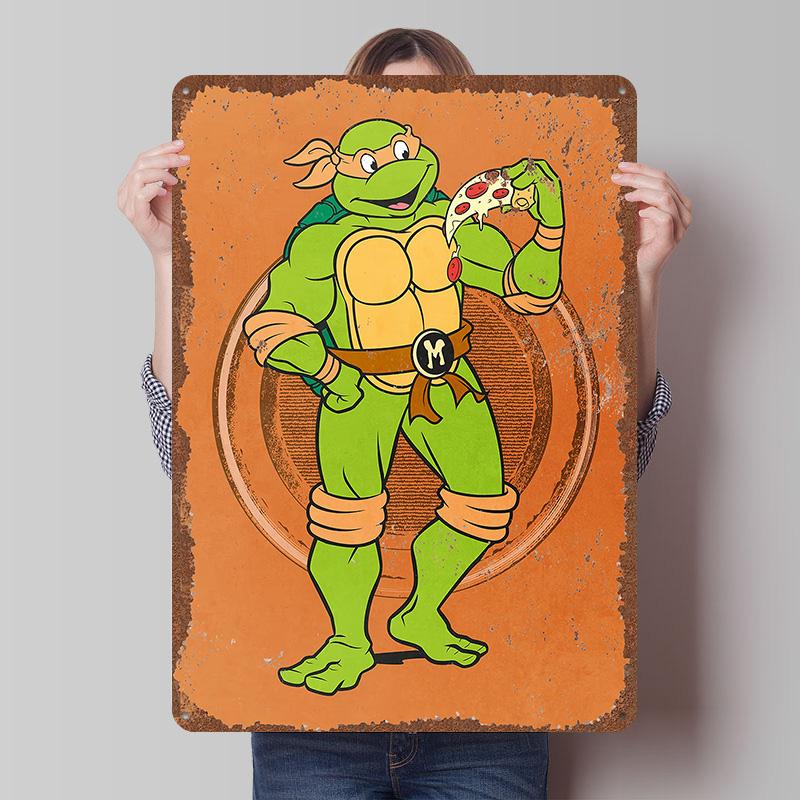 TMNT Tinplate Posters Customizable Wall Art Retro Vintage Metal Tin Signs for Bedroom Decoration Gaming Home Decor Accessories