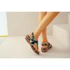 Large Size Herringbone Sandals for Women, Embroidered with Ethnic Style Flowers, with A Back Strap and Sloping Heel Sandals