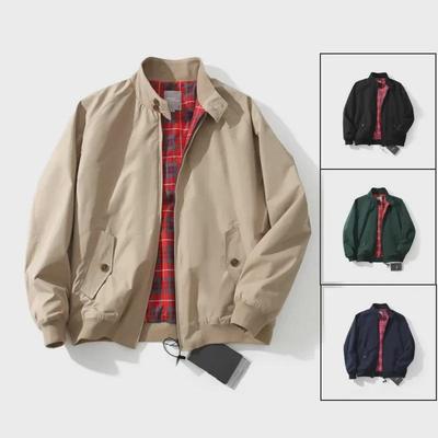 Men's American Retro Harrington Jacket: Solid Color, Stand Collar, 3M, Tough, Spring & Autumn Wear