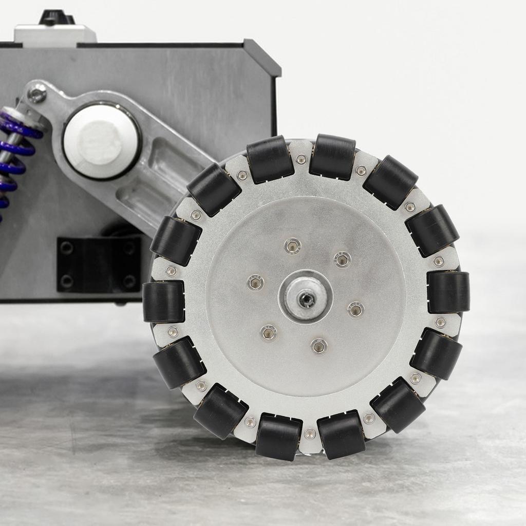 152mm Omni Wheel Rubber Aluminum Alloy 360 Degree Rotation Double Row Wheel for Mobile Robot Upgrade Black and Silver