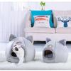 Foldable and Removable Cat Bed Self Warming for Indoor Cat Dog House with Mattress Puppy Cage Lounger Grey Ropa Para Perro Drop