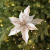 2pcs 22cm Gold Champagne Sequins Handmade Mesh Christmas Flowers Christmas Tree Decoration Living Room Decoration   Christmas Tree Embellishment