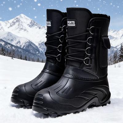 Shoes Men's Snow Boots Cotton Shoes Large Size Thermal Boots Waterproof and Antifreeze Cotton Boots Thickened Boots