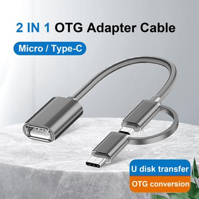 OTG Converter Cable Quick Transmission Stable Output Universal Mini Plug Play USB Type-C Micro USB Adapter Cable for Laptop