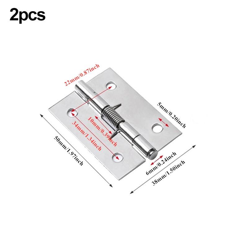 Non-Toxic 2Pcs Self Closing Spring Door Hinge Stainless Steel Hinge For Window Cabinets Jewelry Boxes Automatic Rebound Hardware