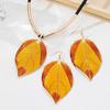 Vintage Orange Leaf Jewelry Set for Women Daily Fall Accessories