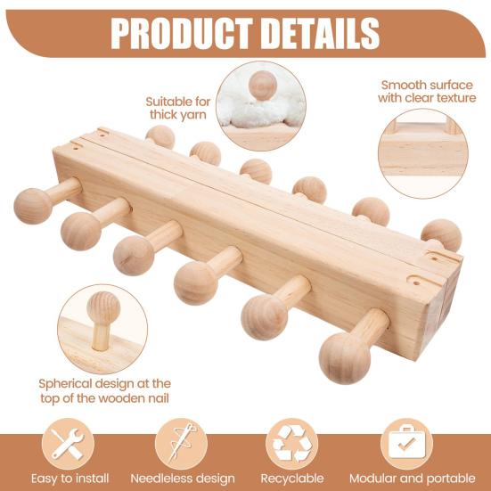 Chunky Yarn Blanket Loom Adjustable Weaving Loom Wooden Peg Frame Yarn Blanket