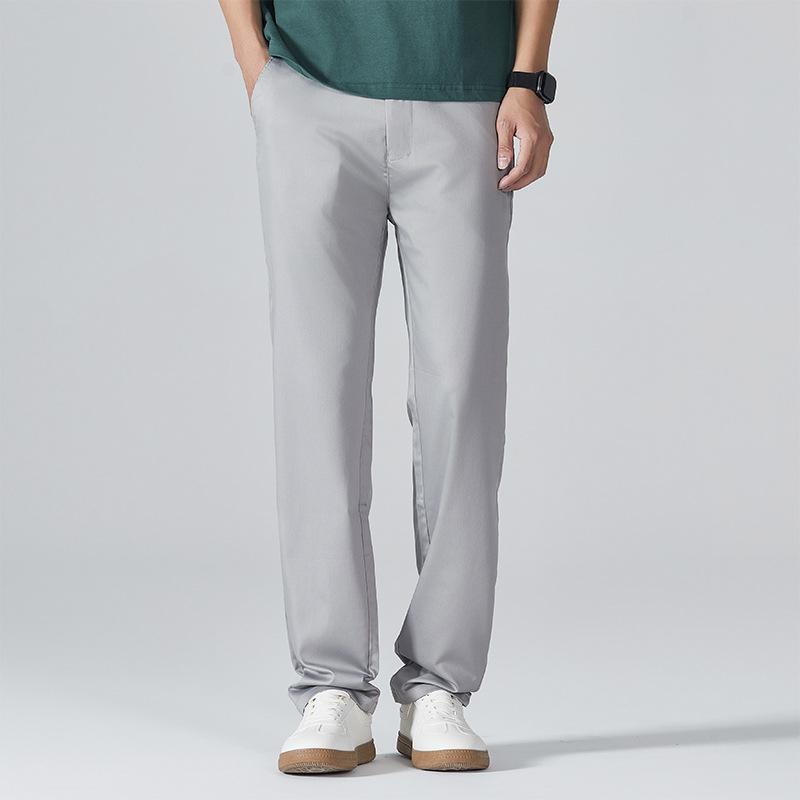 Spring and Summer New Men's Light Ice Pants Casual Outdoor Straight Fashion Joker Casual Pants Silkworm Fabric.