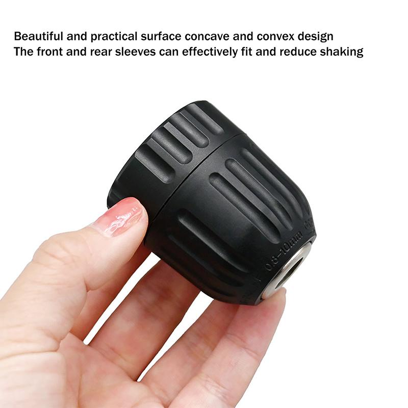 New 1Pcs 0.8-10mm Keyless Drill Chuck 3/8" To 24UNF Thread 1/4" Hex Shank Quick Change Adapter Steel Quick Connection