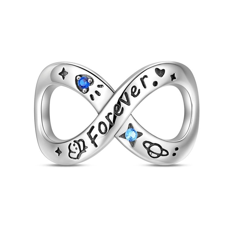 New Original Copper Charms Lucky Infinity Symbol Heart Beads Pendants Fit Bracelet Necklace Diy Jewelry Gift