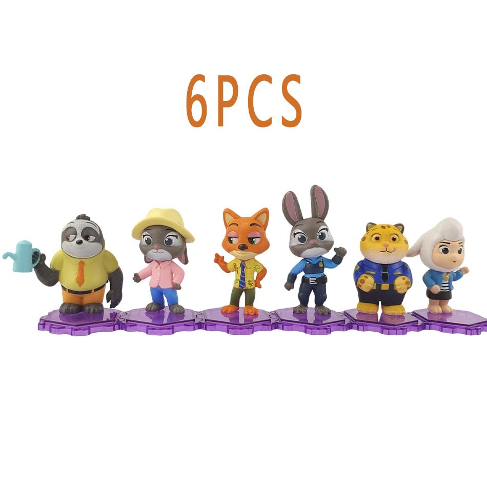 In Stock New Zootopia Rabbit Judy Fox Nick Action Figure Toy Car Decorations Crazy Animal City Collectible Toys Gifts Poseable Articulated Scale