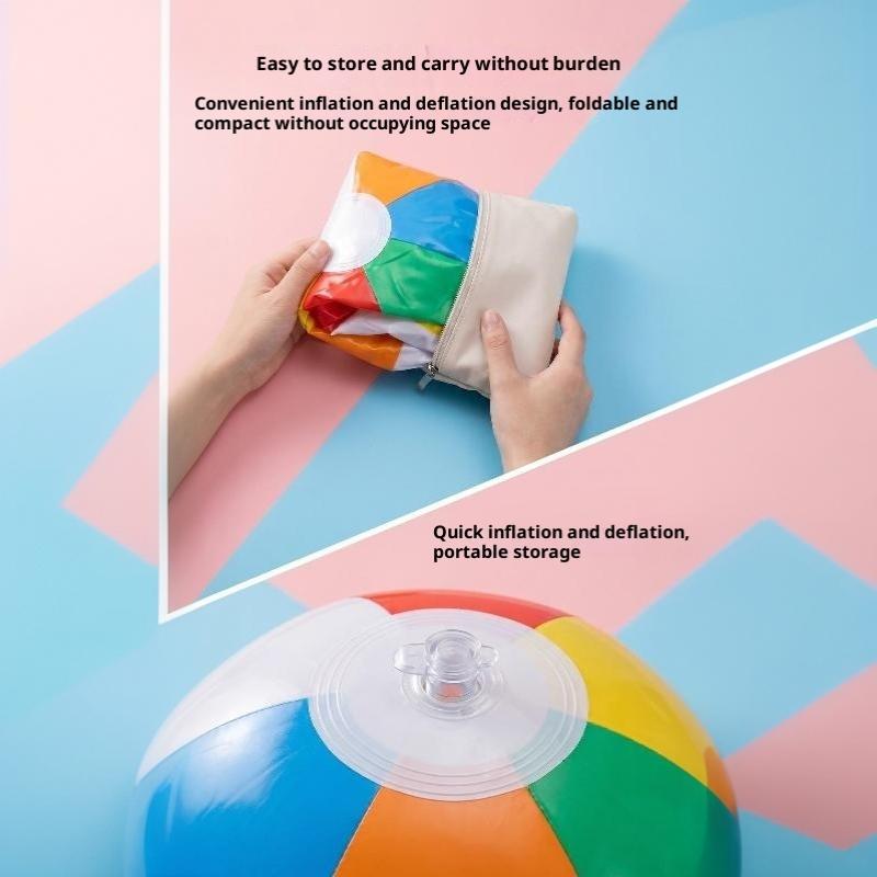 Rainbow Inflatable Beach Balls Durable Leakproof Lightweight For Pool Beach Summer Outdoor Water Games