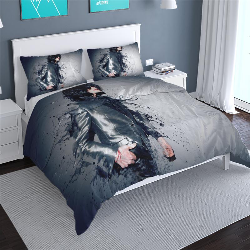 

Знаменитый Майкл Джексон 3D комплект постельного белья с принтом пододеяльник с наволочкой Twin Full Queen King Size комплект постельного белья Постельное белье 135x200cm