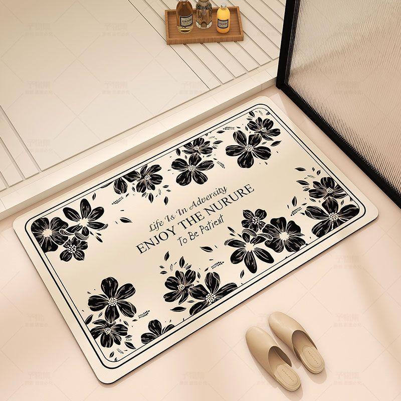 Diatom mud bathroom water absorption premium bathroom semi-circular foot pad leave-in dirt-resistant carpet
