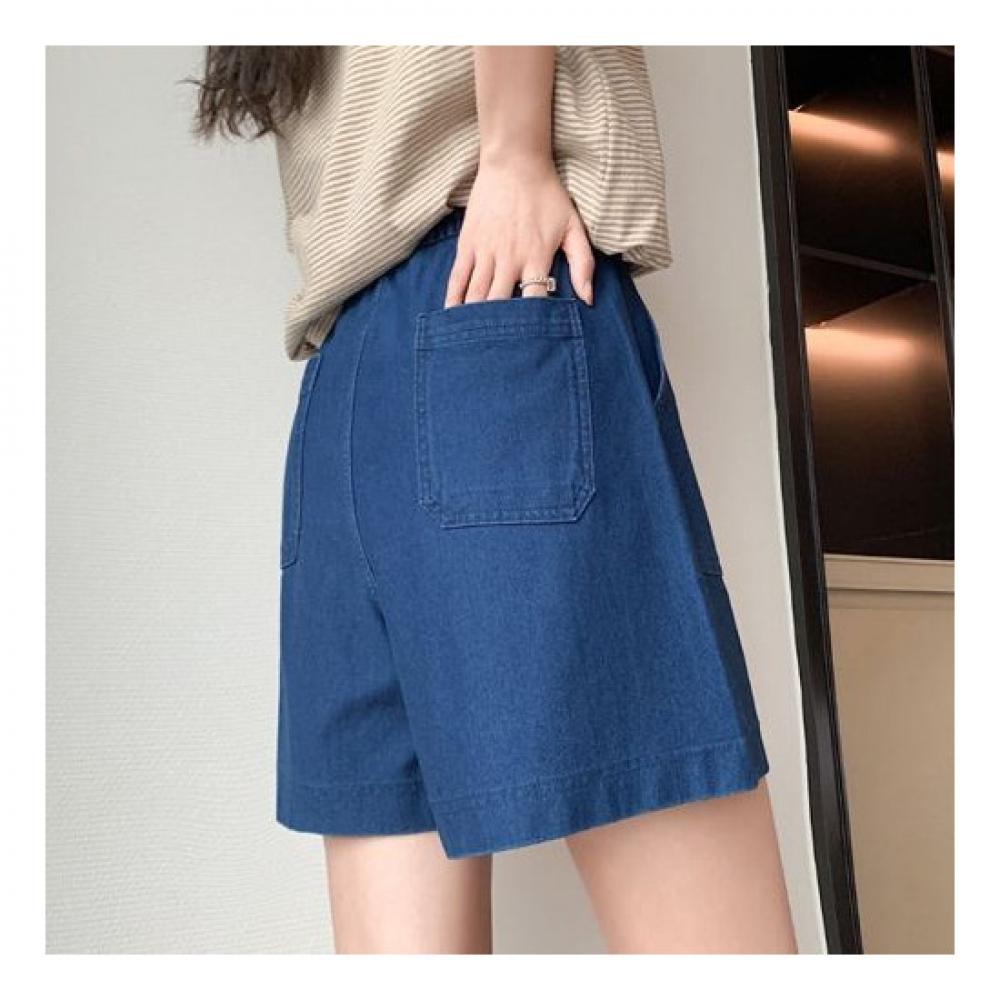 Navava Np156 Straight Casual Denim Banding Shorts
