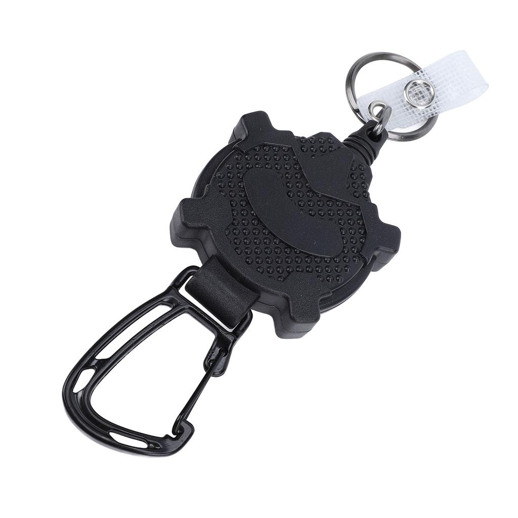Retractable Keychain Heavy Duty Carabiner Badge Holder ID Badge Reel with 1mm Thick Steel Retractable Cord Skull Type