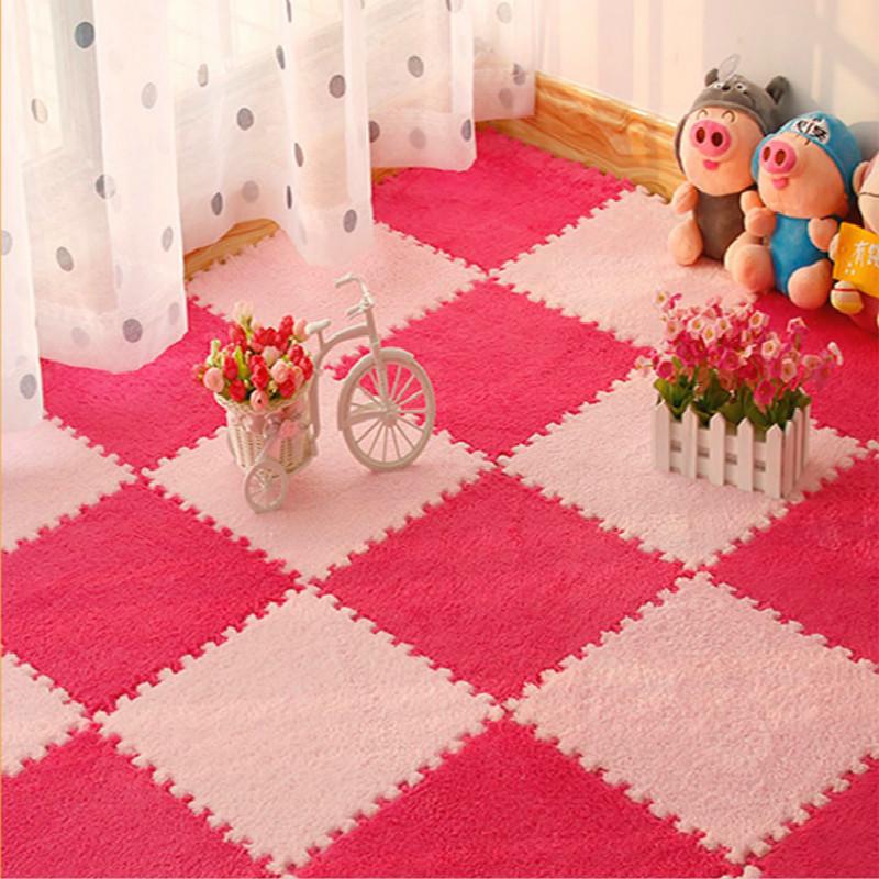 30*30 EVA Splicing Velvet Foam Pad Child Bedroom Treasure Crawling Mat