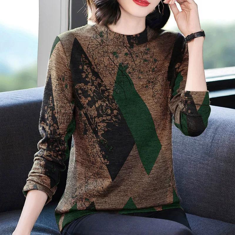 Pullover Damen Langarm Herbst Winter Gepolsterte Bluse Übergroß Rollkragen Locker Große Größe Schlank Pullover Oberteile