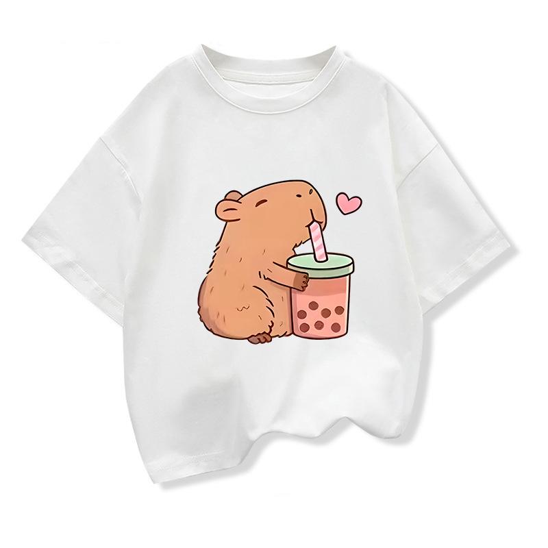 Dětské oblečení Tričko Potisk Kreslený Módní Krátký rukáv Dívčí Ležérní Pohodlné Tričko Dívky