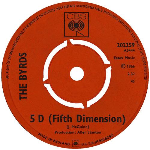 

7inch Record BYRDS - 5 D (Fifth Dimension) / Captain Sou 202259 CBS 1966 UK Rock Used