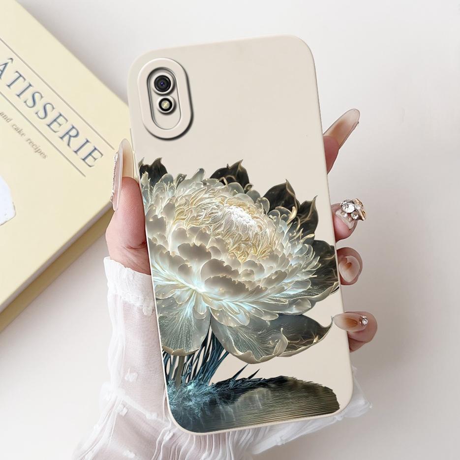 For Xiaomi Redmi 9A Case Luxury Flowers Candy Painted Cover 6.53'' Soft Silicone Phone Case For Redmi 9AT 9A Redmi9A Fundas Capa