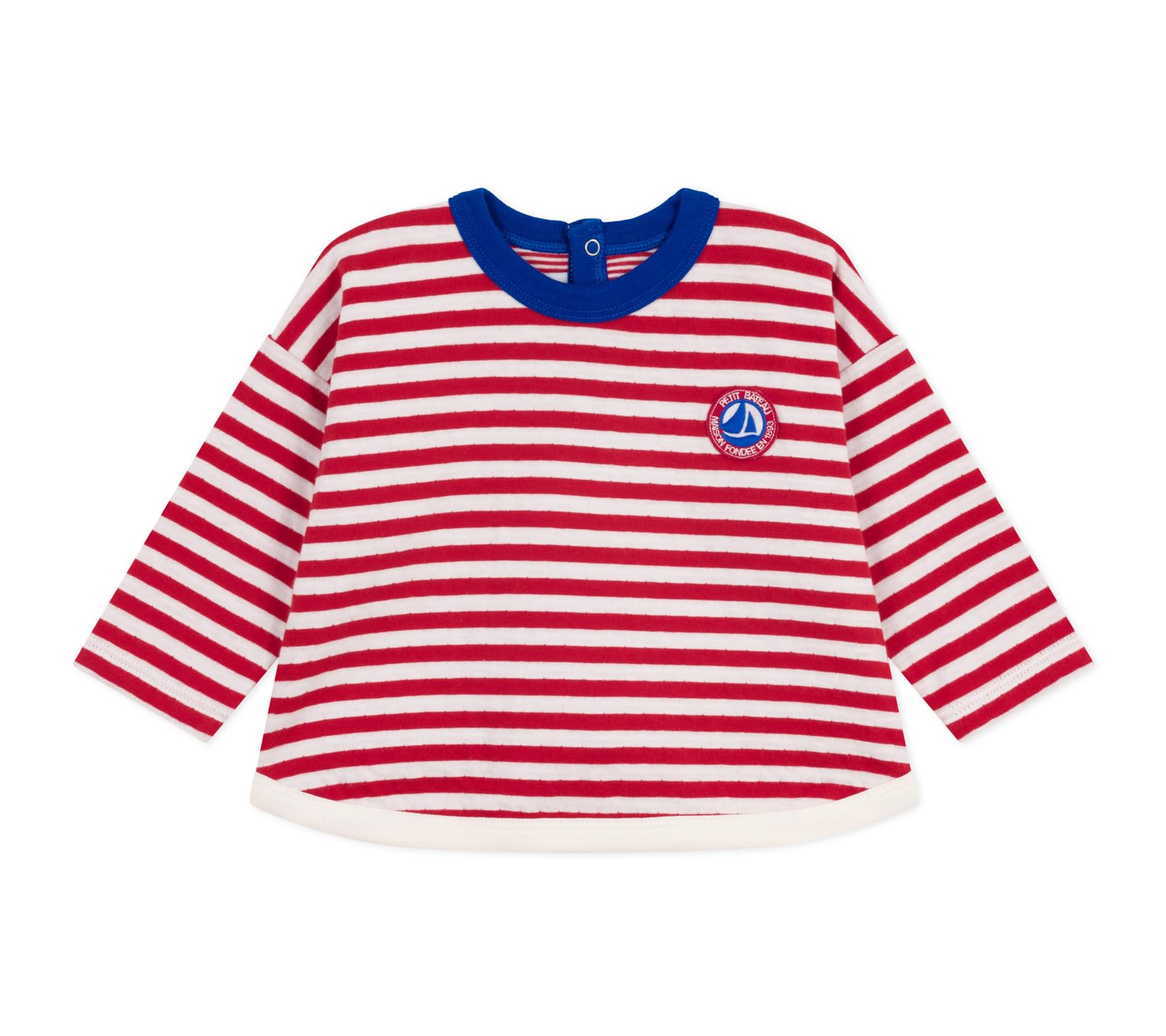 

Petit Bateau Long Sleeve A0EH4 18 Months 81cm T-Shirt Red/Off-White