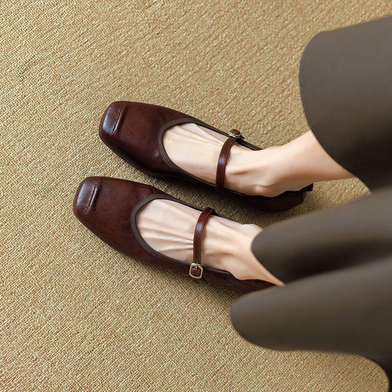 It's So Soft That I Don't Want To Take It Off! It's So Easy To Wear New Single Shoes, Women's Flat Shoes, Grandma Shoes, French Retro Mary Jane Shoes.
