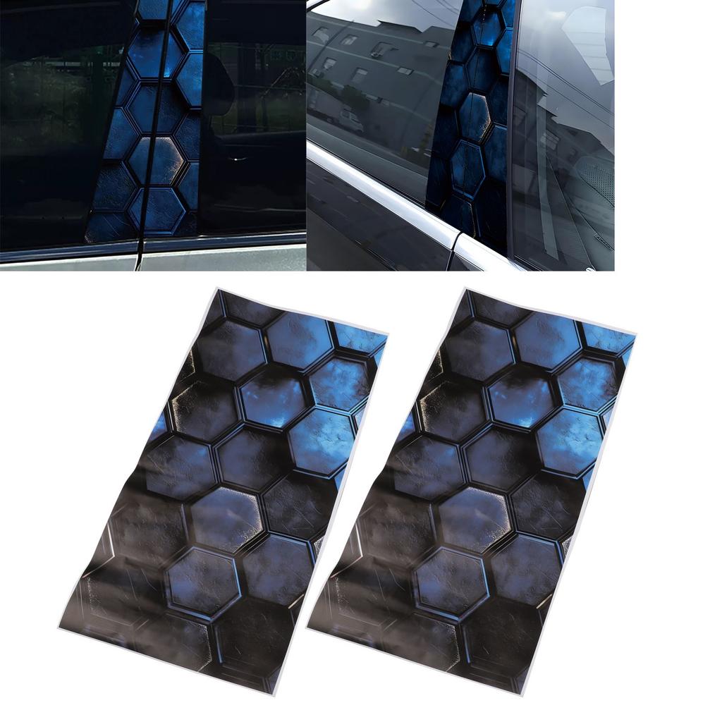 2x For Honeycomb Car Door Post Waterproof Decal for Vehicle Aesthetics
