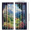 2pcs Nature-Inspired Mountain Blackout Curtains   Spring Sky and Flower Insulated Drapes for Bedroom Living Room
