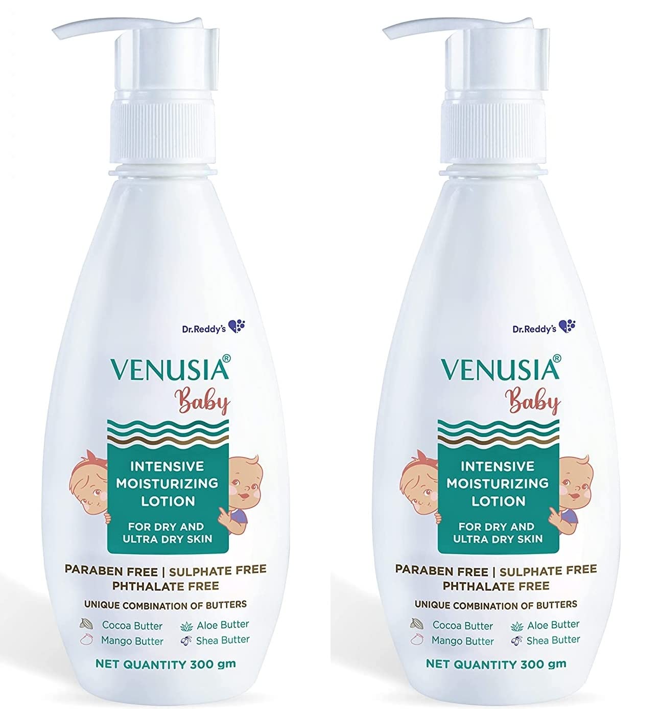 

VENUSIA Dr. Reddy s Baby Intensive Moisturizing Lotion 300g Pack of 2 for Soft, Hydrated, Gentle Skin Care
