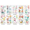 Children's Cartoon Mermaid Tattoo Sticker Pink Princess Waterproof Cute Fun Disposable Bonus Sticker