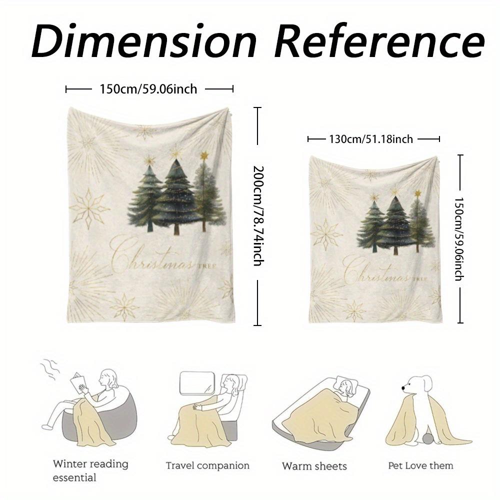 Soft Plush Flannel Cozy Christmas Tree Throw Blanket - Lightweight for Couch, Sofa & Bed - All-Season Comfort