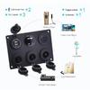 Red/Blue/Green Control Panel Switch Multi-function Car Boat Marine W/ Dual USB Charger Rocker 12-24V For Car Boat Rv