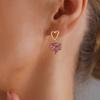 Sweet, cool and gentle zircon love stud earrings, small, fresh and sweet ins style versatile earrings.