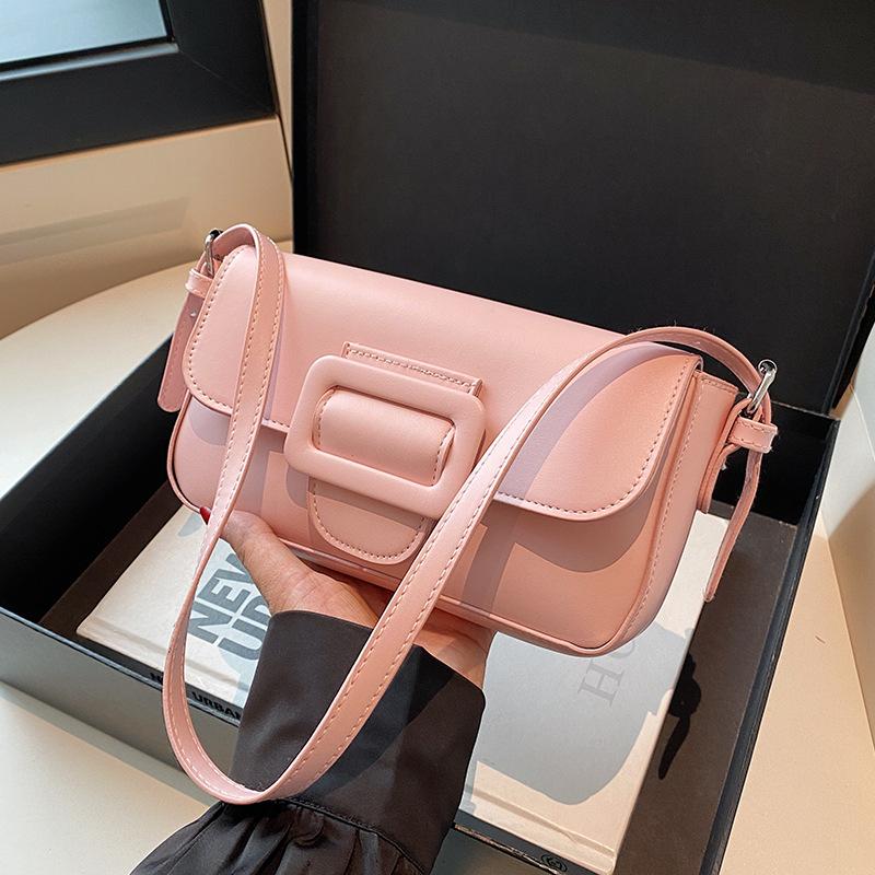 

2025 новая сумка женская новая нишевая дизайнерская трендовая брендовая ретро сумка через плечо под мышкой сумка Кембридж сумка-багет розовый