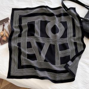 Spring, autumn and winter new high-end silk scarf women's fashion temperament printed shawl double-sided silk scarf