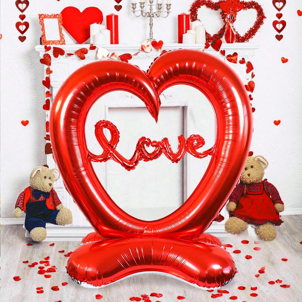 1pc Valentine's Day Standing Love Balloon, Suitable for Valentine's Day Decoration, I Love You Weddings, Anniversary Parties