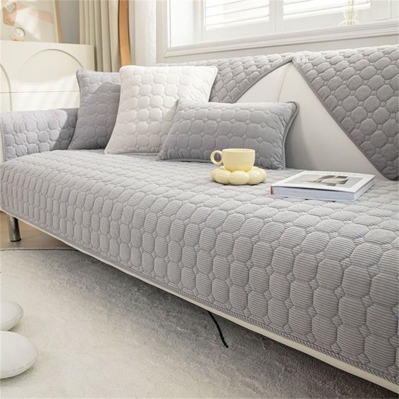 Corduroy Sofa Towel Nordic Thicken Plush Sofa Mat Super Soft Quilted Sofa Cover Non -Slip Couch Slipcovers For Living Room Decor