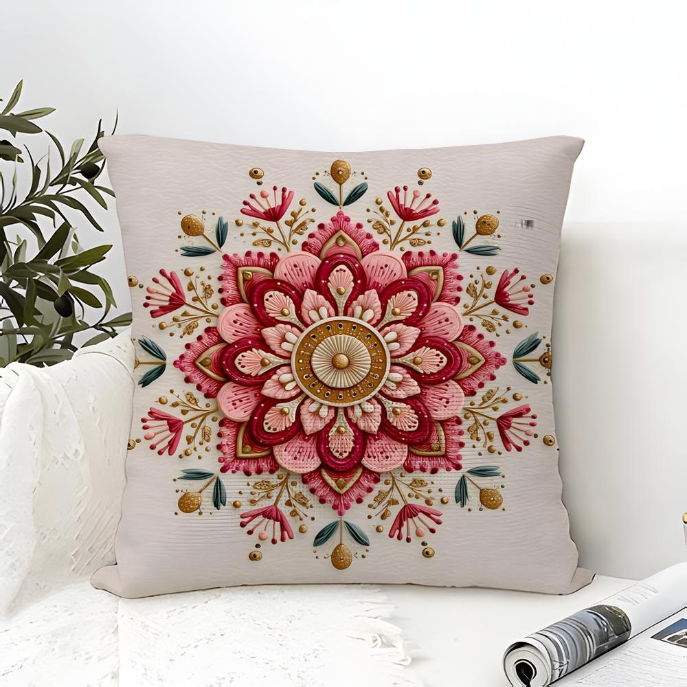 Classic Snowflake Animal Print Pillow Case Cotton Linen Fabric Square Zipper Pillowcase Home Decorative Living Room
