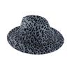 Beauty hot sale fashion leopard print top hat woolen soft felt hat printed original style jazz hat flat brim new
