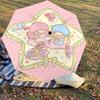 1PC Little Twin Stars Umbrella-8-Rib Reinforced, Automatic Open, Lightweight & Durable, Cute Fashion Accessory for Outdoor-P2685