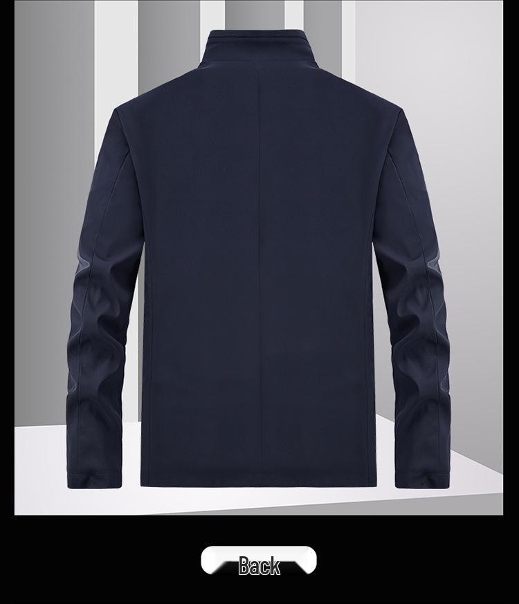 2022 Men's Trendy Autumn Stand Collar Business Casual Jacket: Middle-Aged Dad's Loose Workwear