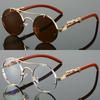 2 Pairs Per Set Round Sunglasses Fashion Vintage Double Bridge Gradient Multicolor Shades Women Luxury Design Casual Sun Glasses