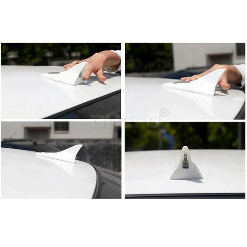 Universal Auto Car Led Warning Lamp Solar Powered Shark Fin Antenna Decorative Warning Signal Tail Light