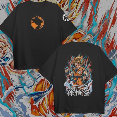 Goku Super Saiyan 3 Oversized T-shirt Japanese Anime Dragon Ball Printed Tee Men Women Streetwear Short Sleeve Female Male Clothing