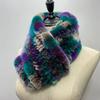 Women Long Ring Scarf Real Rex Rabbit Fur Knitted Neck Warmer Winter Stylish Warm Ring Scarves