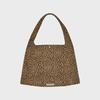 Classic Leopard Corner Stitch Shoulder Bag Yellow