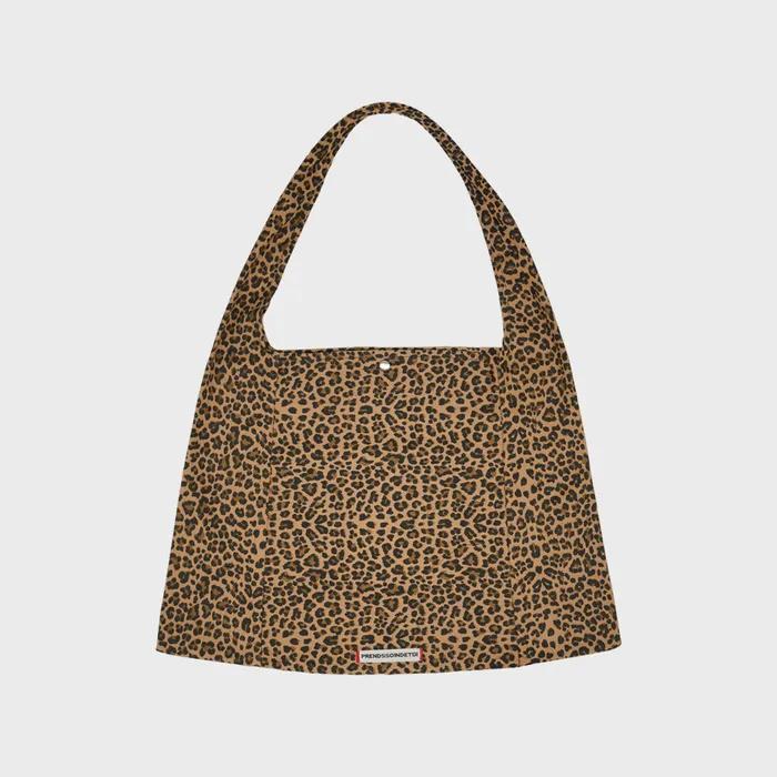 Classic Leopard Corner Stitch Shoulder Bag Yellow